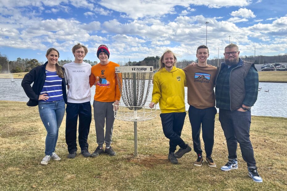 Pellissippi State's first disc golf team on the disc golf course on the Hardin Valley Campus