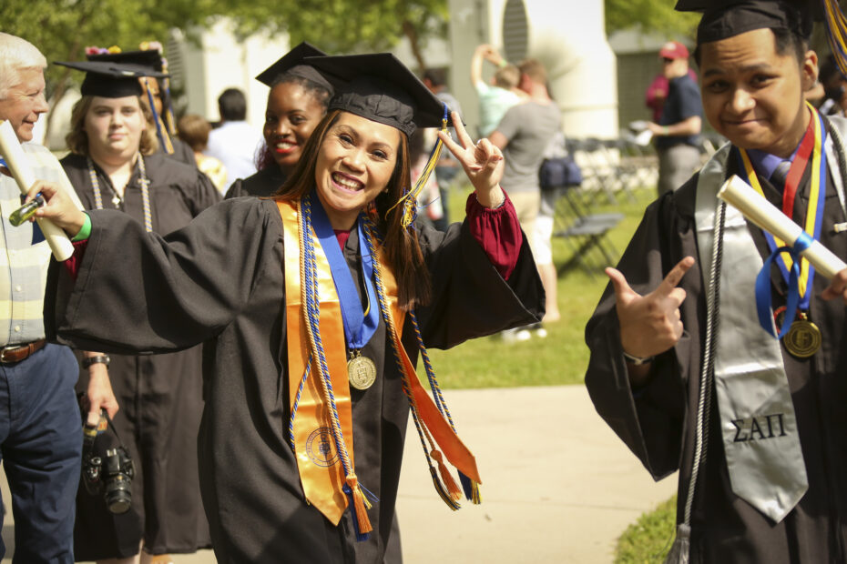 students at graduation