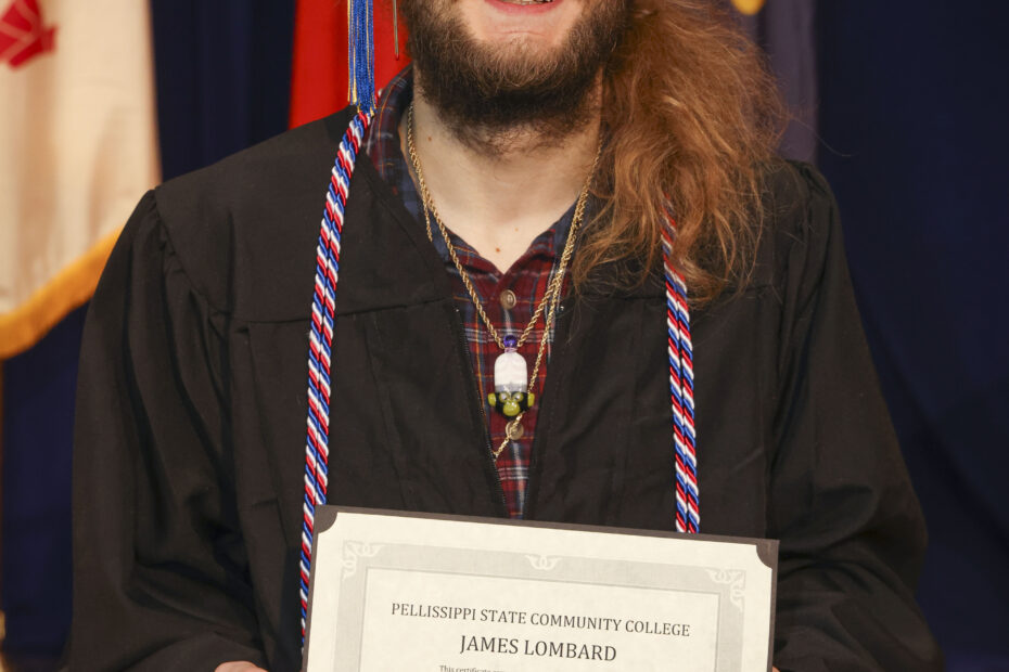 James Lombard III in cap and gown.