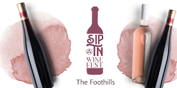Graphic of wine bottles for Sip TN The Foothills