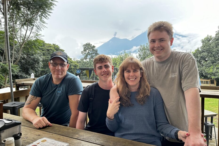 Braeden Watkins, far right, enjoys a trip to Guatemala with his family over fall break 2023: stepfather JP Anderson, younger brother Caleb Watkins, who is starting at Pellissippi State this spring, and mother Alicia Anderson, from left. “Family is a major part of my life,” Watkins said. “My mom played a great role in keeping me motivated when I was going through rough patches."