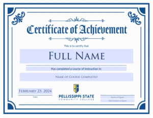 Option 1 for Certificate template